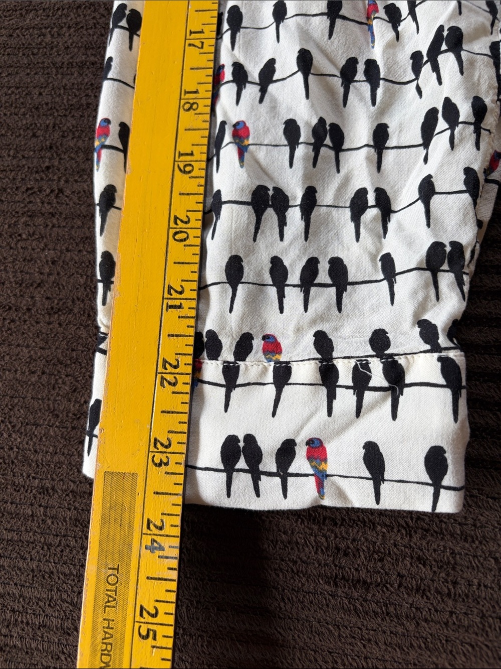 Jane and Delancey Birds on a Wire (Parrots) button front Roll-tab sleeve Blouse - Picture 10 of 17